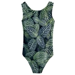 Leaves Foliage Botany Plant Kids  Cut-out Back One Piece Swimsuit by Ravend