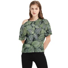 Leaves Foliage Botany Plant One Shoulder Cut Out Tee by Ravend