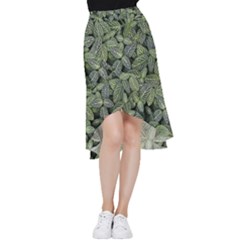 Leaves Foliage Botany Plant Frill Hi Low Chiffon Skirt by Ravend