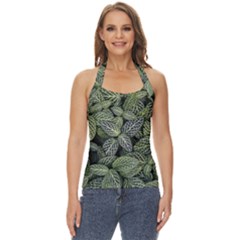 Leaves Foliage Botany Plant Basic Halter Top by Ravend