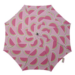 Pink Melon Wayermelon Pattern Food Fruit Melon Hook Handle Umbrellas (large) by Ravend