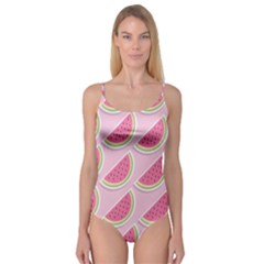 Pink Melon Wayermelon Pattern Food Fruit Melon Camisole Leotard  by Ravend