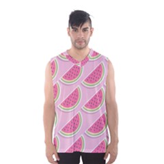 Pink Melon Wayermelon Pattern Food Fruit Melon Men s Basketball Tank Top by Ravend