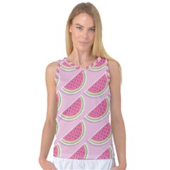 Pink Melon Wayermelon Pattern Food Fruit Melon Women s Basketball Tank Top by Ravend