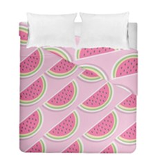 Pink Melon Wayermelon Pattern Food Fruit Melon Duvet Cover Double Side (full/ Double Size) by Ravend