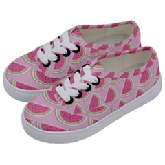 Pink Melon Wayermelon Pattern Food Fruit Melon Kids  Classic Low Top Sneakers by Ravend