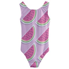 Pink Melon Wayermelon Pattern Food Fruit Melon Kids  Cut-out Back One Piece Swimsuit by Ravend