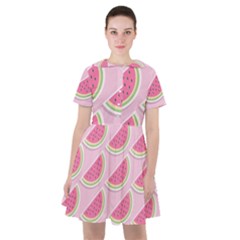 Pink Melon Wayermelon Pattern Food Fruit Melon Sailor Dress by Ravend