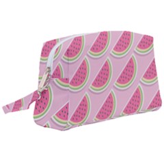 Pink Melon Wayermelon Pattern Food Fruit Melon Wristlet Pouch Bag (large) by Ravend