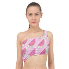 Pink Melon Wayermelon Pattern Food Fruit Melon Spliced Up Bikini Top  by Ravend