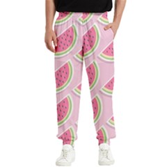 Pink Melon Wayermelon Pattern Food Fruit Melon Men s Elastic Waist Pants by Ravend