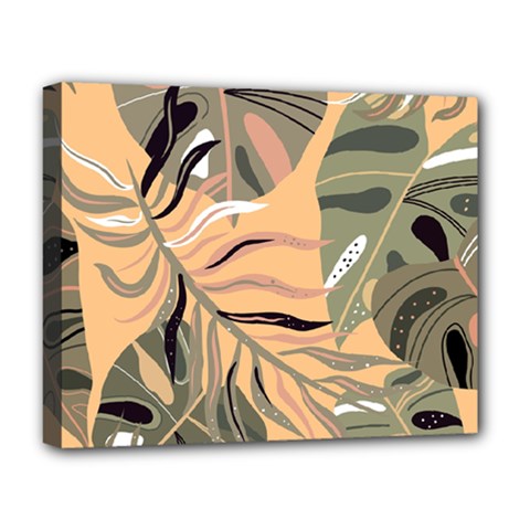 Leaves Monstera Picture Print Pattern Deluxe Canvas 20  X 16  (stretched) by Ravend