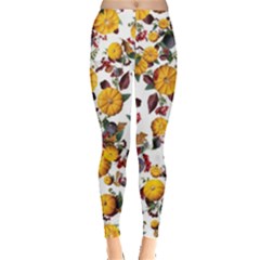 Pumpkin Fruit Flower Pattern Leggings  by Ravend