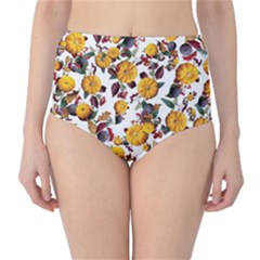 Pumpkin Fruit Flower Pattern Classic High-waist Bikini Bottoms by Ravend