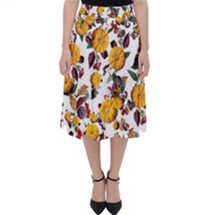 Pumpkin Fruit Flower Pattern Classic Midi Skirt by Ravend