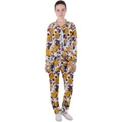 Pumpkin Fruit Flower Pattern Casual Jacket And Pants Set by Ravend