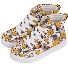 Pumpkin Fruit Flower Pattern Kids  Hi-top Skate Sneakers by Ravend