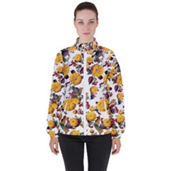 Pumpkin Fruit Flower Pattern Women s High Neck Windbreaker by Ravend