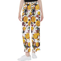 Pumpkin Fruit Flower Pattern Women s Pants  by Ravend