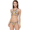 Pumpkin Fruit Flower Pattern Banded Triangle Bikini Set View1