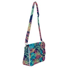 Sheets Tropical Picture Plant Pattern Shoulder Bag With Back Zipper by Ravend