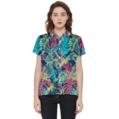 Sheets Tropical Picture Plant Pattern Short Sleeve Pocket Shirt by Ravend