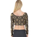 Vintage Batik Art Architecture Pattern Long Sleeve Crop Top View2