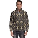 Vintage Batik Art Architecture Pattern Men s Puffer Bubble Jacket Coat View1