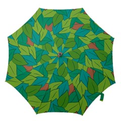 Leaves Pattern Autumn Background Hook Handle Umbrellas (large) by Ravend