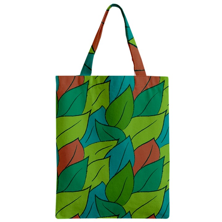 Leaves Pattern Autumn Background Zipper Classic Tote Bag