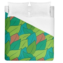 Leaves Pattern Autumn Background Duvet Cover (queen Size) by Ravend