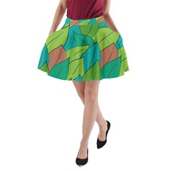 Leaves Pattern Autumn Background A-line Pocket Skirt by Ravend