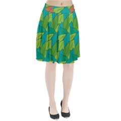 Leaves Pattern Autumn Background Pleated Skirt by Ravend