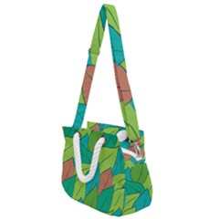 Leaves Pattern Autumn Background Rope Handles Shoulder Strap Bag by Ravend