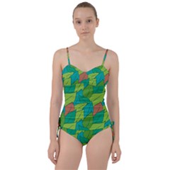 Leaves Pattern Autumn Background Sweetheart Tankini Set by Ravend