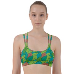 Leaves Pattern Autumn Background Line Them Up Sports Bra by Ravend