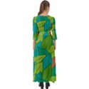 Leaves Pattern Autumn Background Button Up Boho Maxi Dress View2