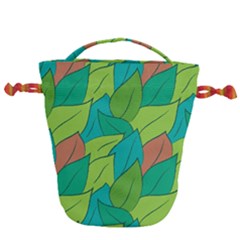 Leaves Pattern Autumn Background Drawstring Bucket Bag by Ravend