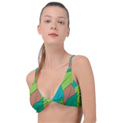 Leaves Pattern Autumn Background Knot Up Bikini Top by Ravend