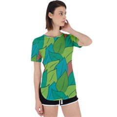 Leaves Pattern Autumn Background Perpetual Short Sleeve T-shirt by Ravend