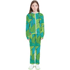 Leaves Pattern Autumn Background Kids  Tracksuit by Ravend