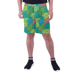 Leaves Pattern Autumn Background Men s Pocket Shorts by Ravend