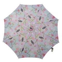 Bird Blossom Seamless Pattern Hook Handle Umbrellas (small) by Ravend