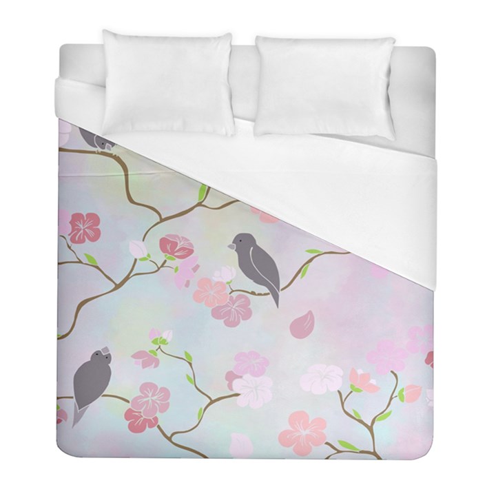 Bird Blossom Seamless Pattern Duvet Cover (Full/ Double Size)