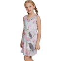 Bird Blossom Seamless Pattern Kids  Sleeveless Tiered Mini Dress View2