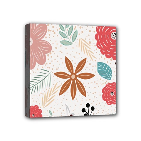 Nature Flora Background Wallpaper Mini Canvas 4  X 4  (stretched) by Ravend