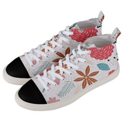 Nature Flora Background Wallpaper Men s Mid-top Canvas Sneakers by Ravend