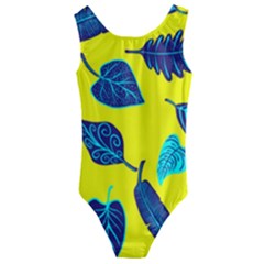 Sheets Pattern Picture Detail Kids  Cut-out Back One Piece Swimsuit by Ravend