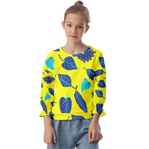 Sheets Pattern Picture Detail Kids  Cuff Sleeve Top by Ravend