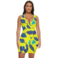 Sheets Pattern Picture Detail Draped Bodycon Dress by Ravend